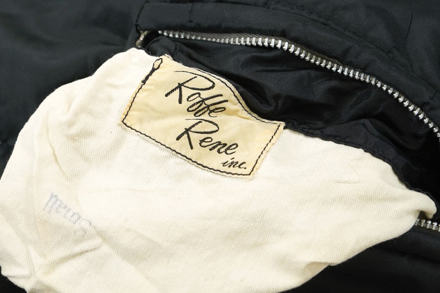 60's Roffe Rene inc. リバーシブル フード付き キルティングジャケット ブラック 実寸(L位) パッチ付き