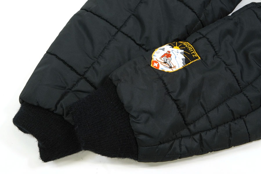 60's Roffe Rene inc. リバーシブル フード付き キルティングジャケット ブラック 実寸(L位) パッチ付き