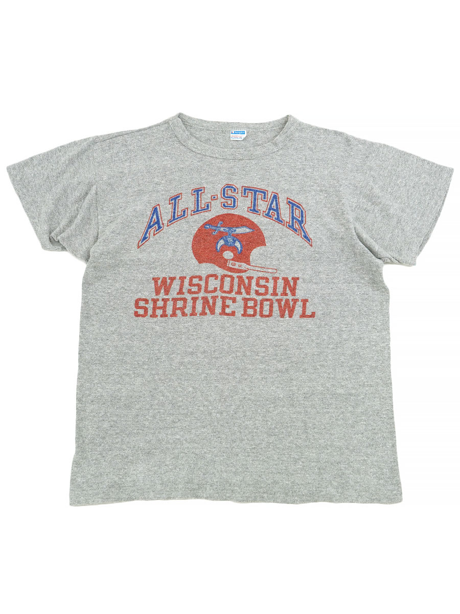 70'S CHAMPION 88/12 ''WISCONSIN SHRINE BOWL'' INK PRINT T SHIRT (SIZE. MEDIUM)