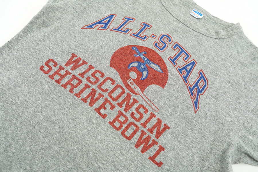 70'S CHAMPION 88/12 ''WISCONSIN SHRINE BOWL'' INK PRINT T SHIRT (SIZE. MEDIUM)