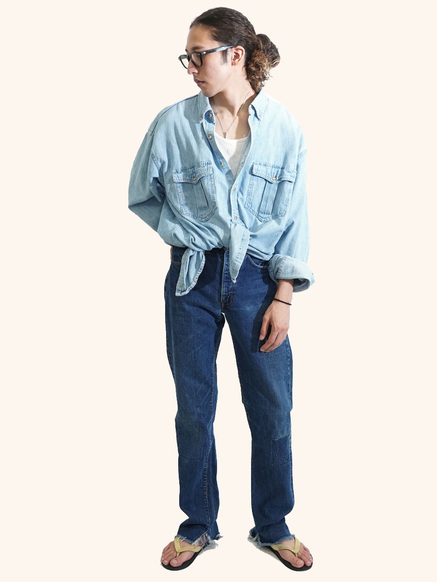 90's OLD GAP デニムダンガリー B.D. シャツ 実寸(XL位) | NEW