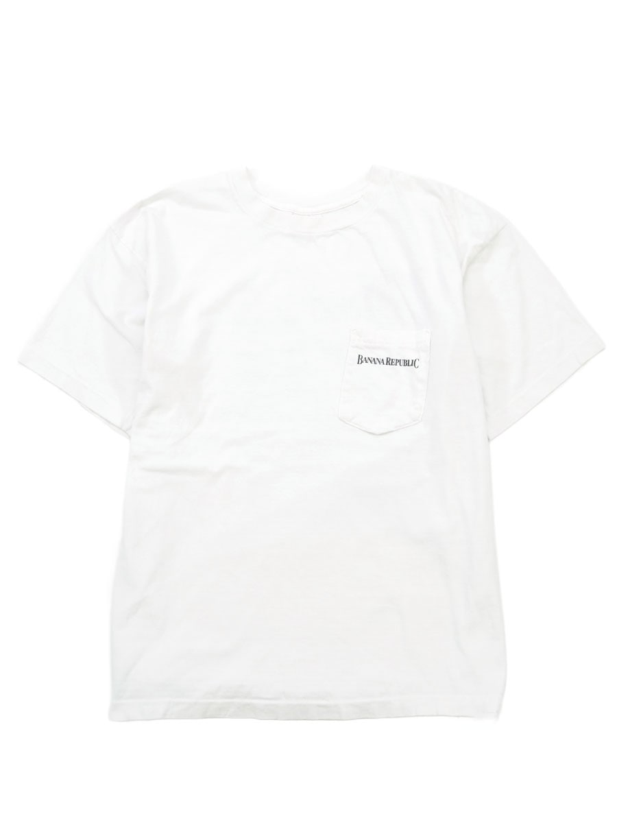 90'S BANANA REPUBLIC ''DOLPHINS'' POCKET T SHIRT WHITE (APPROX.LARGE)