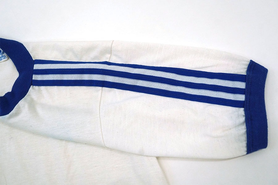 80'S ADIDAS LOGO PRINT RINGER T SHIRT (SIZE.MEDIUM) MADE IN USA