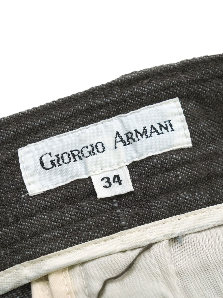 80's GIORGIO ARMANI 2タック コットンリネンショーツ 表記(W34)