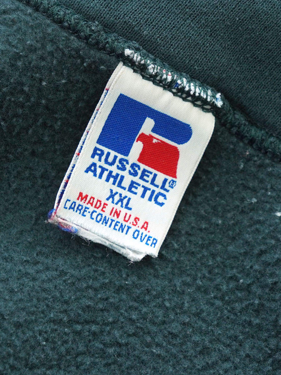 90's RUSSELL ATHLETIC 無地 ハーフジップ スウェット ダークティール