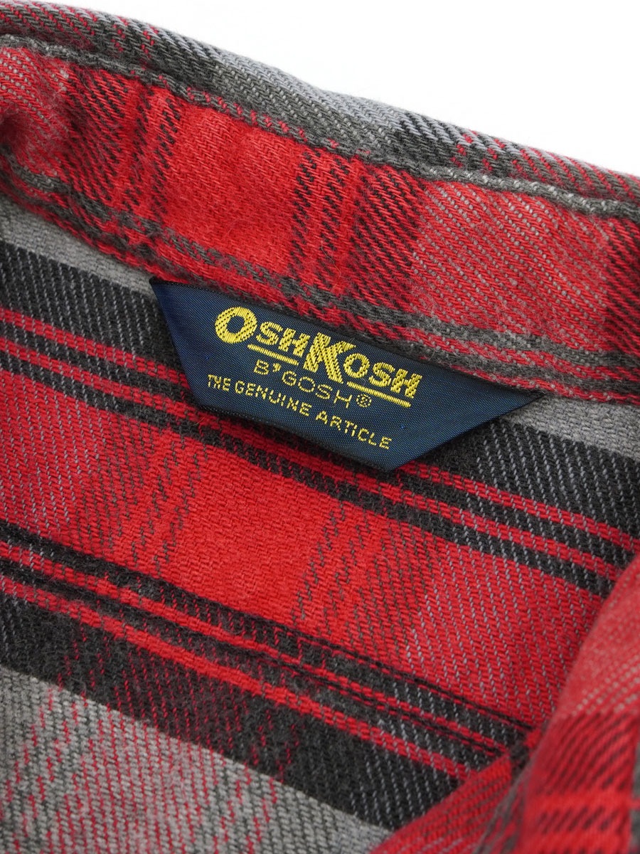 90'S OSHKOSH PLAID FLANNEL SHIRT (APPROX.LARGE)
