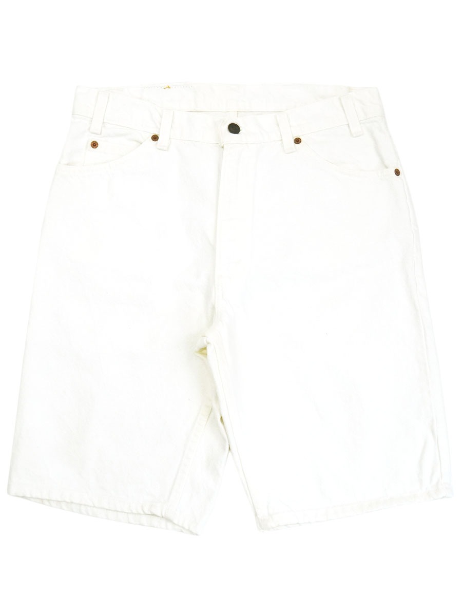 90'S LEVI'S 550 WHITE DENIM SHORTS (SIZE.W34 L00) MADE IN USA