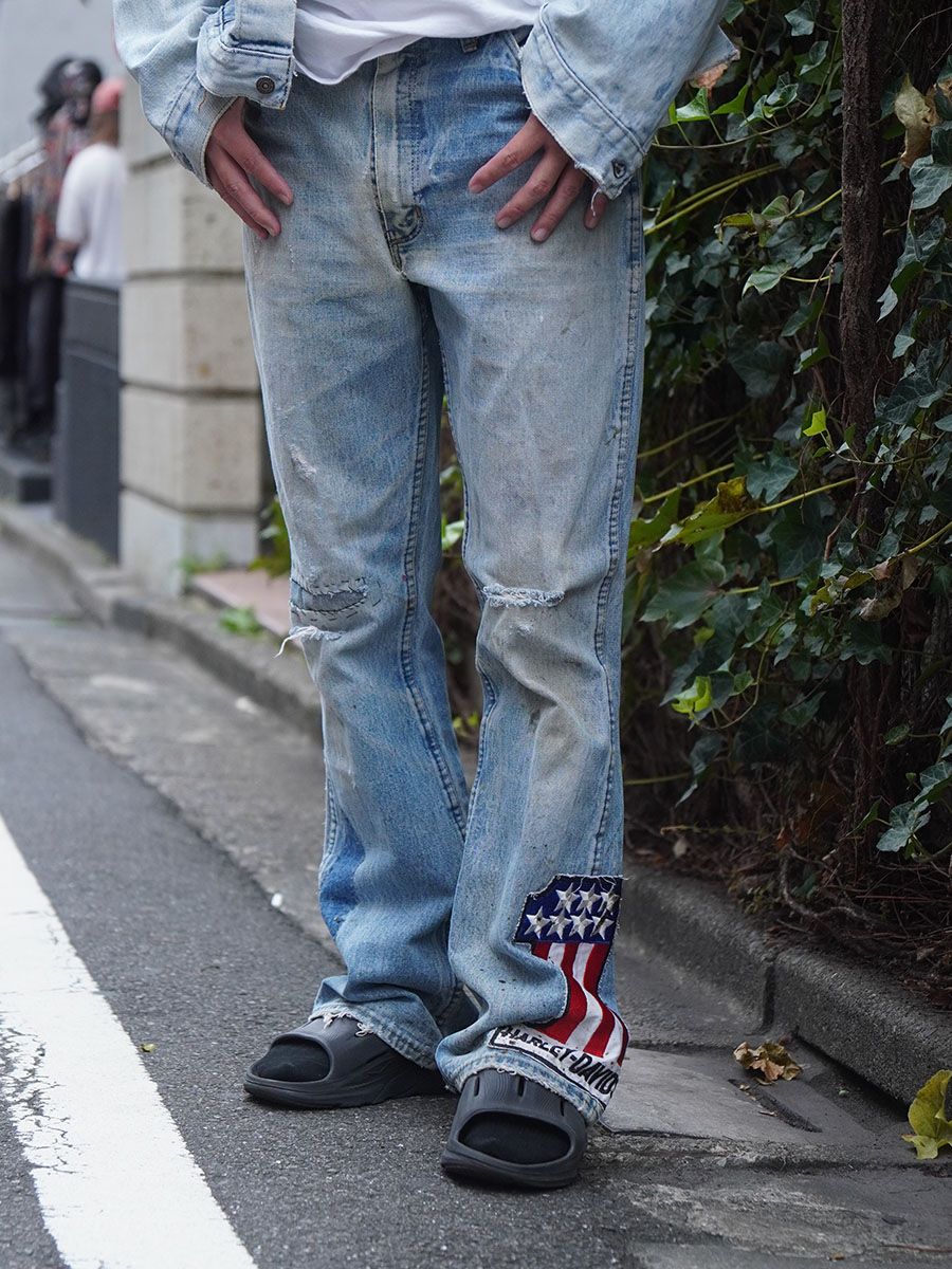 70's Wrangler カスタム！ ブーツカット デニムパンツ 実寸(W33 L33位) 