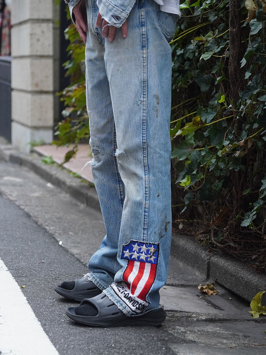 70's Wrangler カスタム！ ブーツカット デニムパンツ 実寸(W33 L33位) 
