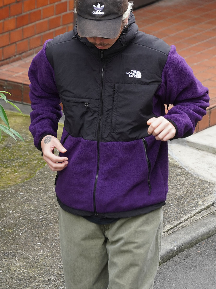 00's THE NORTH FACE ''DENALI'' フリースパーカ パープル×ブラック 表記(M)
