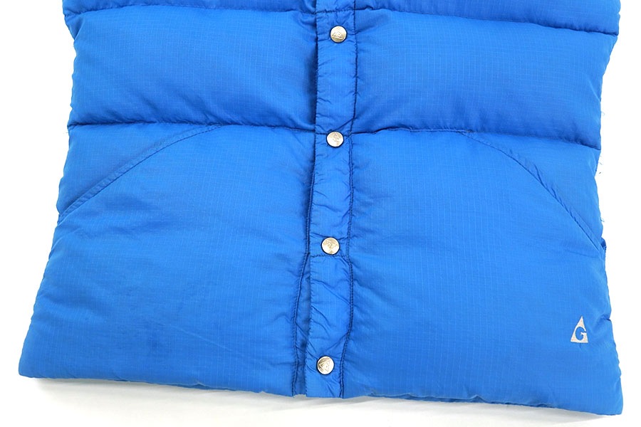 80's GERRY 2ポケ リップストップ ダウンベスト スカイブルー 表記(M) USA製