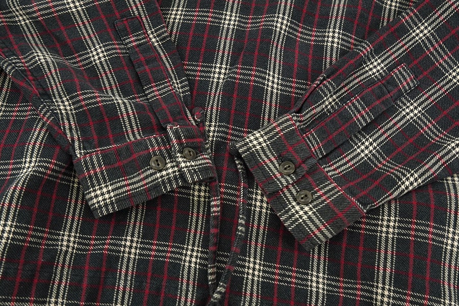 90'S EDDIE BAUER HOODED LONG SLEEVE PULLOVER SHIRT (SIZE.LARGE) 