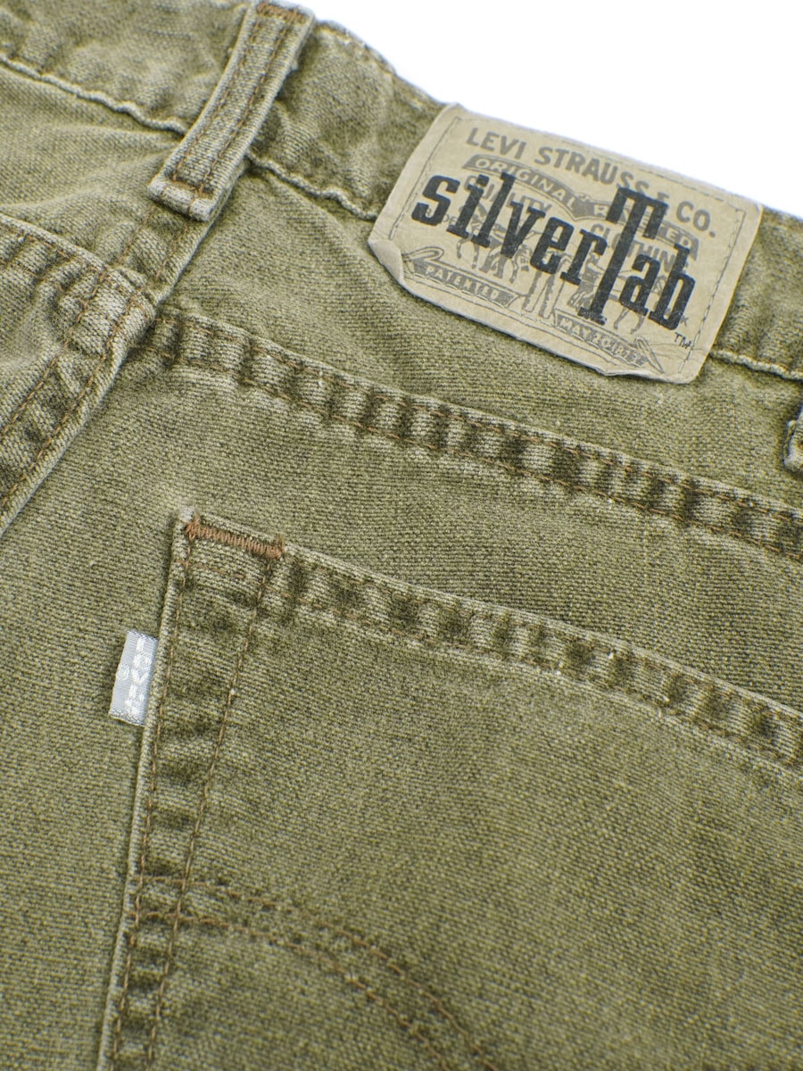 90's Levi's Silver Tab Loose 560 カラーデニムパンツ オリーブグリーン 表記(W34 L32) USA製