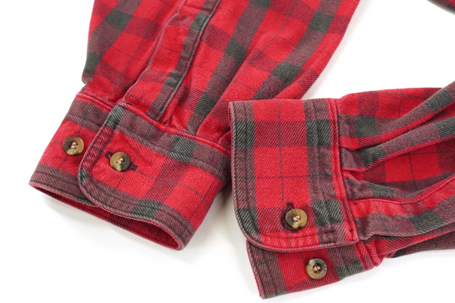 FILSON RED X BLK 100%COTTON PLAID CHECK L/S SHIRT (SIZE. X LARGE) MADE IN USA