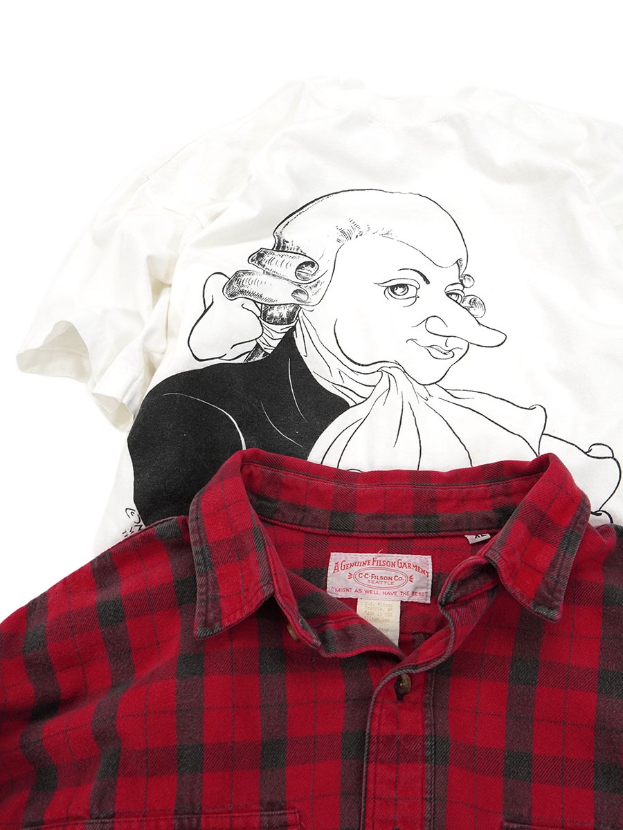 FILSON RED X BLK 100%COTTON PLAID CHECK L/S SHIRT (SIZE. X LARGE) MADE IN USA