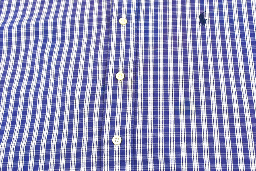 ラルフローレン BLAKE ボタンダウン 100％コットン ショートスリーブシャツ 表記(L)