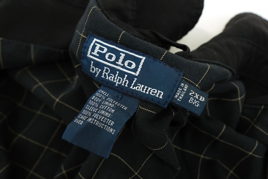 RALPH LAUREN DRIZZLER JACKET WITH WINDOWPANE CHECK (SIZE. 2XB BIG) BLK