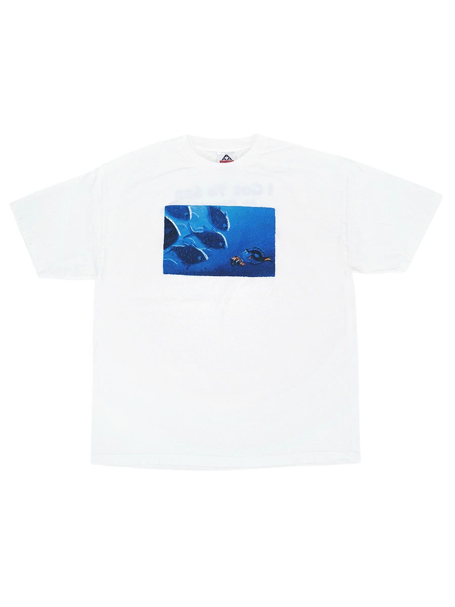 00'S AAA FINDING NEMO ''I GOT TO SEA TI FIRTST!'' T SHIRT WHITE (SIZE.X LARGE)