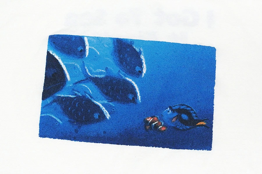 00'S AAA FINDING NEMO ''I GOT TO SEA TI FIRTST!'' T SHIRT WHITE (SIZE.X LARGE)