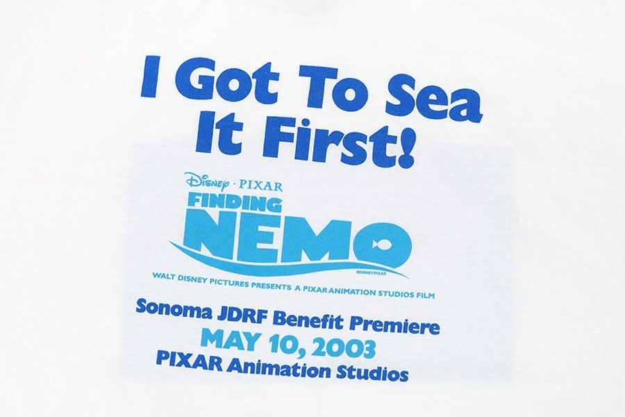 00'S AAA FINDING NEMO ''I GOT TO SEA TI FIRTST!'' T SHIRT WHITE (SIZE.X LARGE)