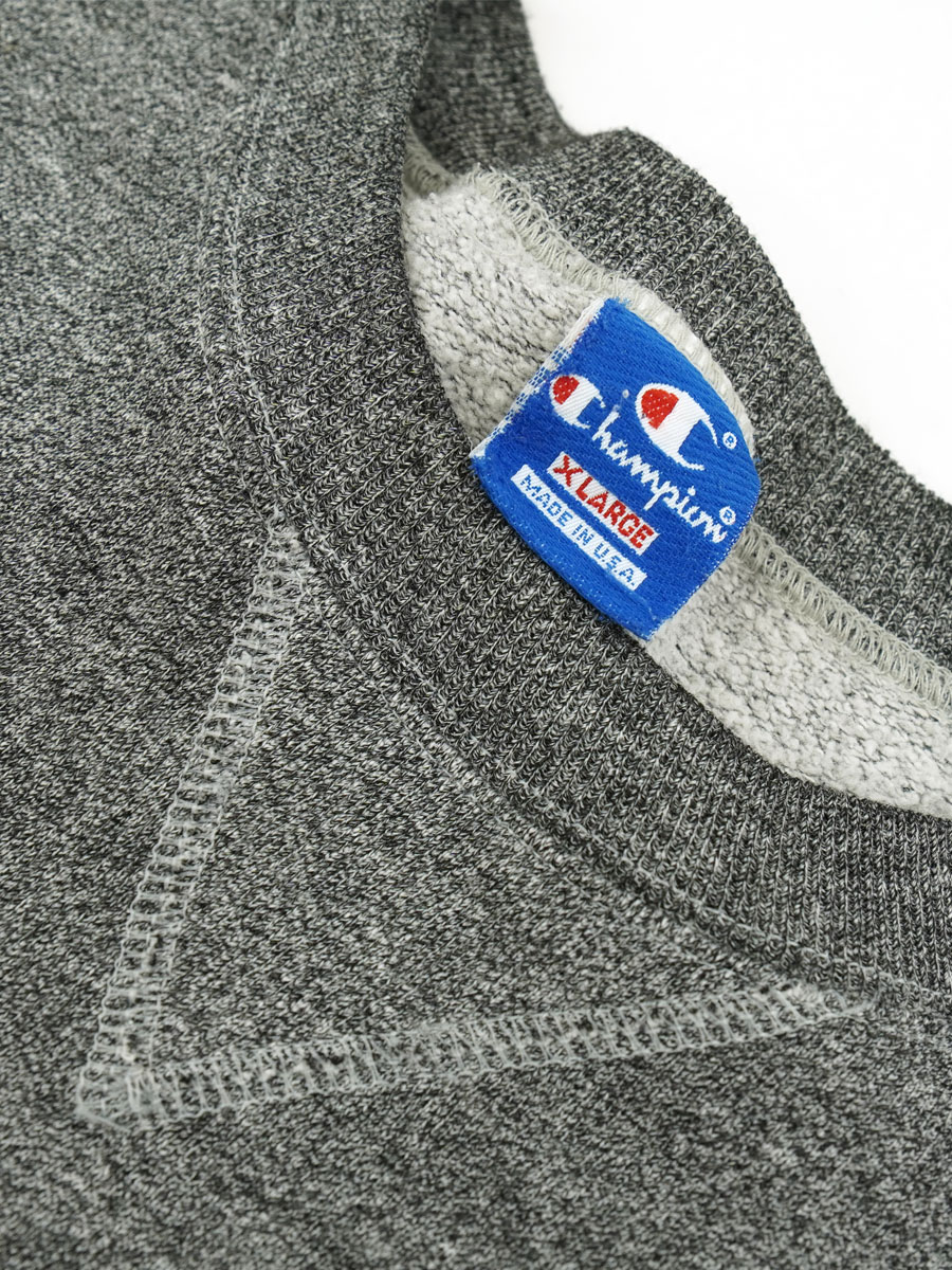 90'S CHAMPION FRONT V SCRIPT LOGO SWEAT SHIRT SALT&PEPPER (SIZE. X LARGE)