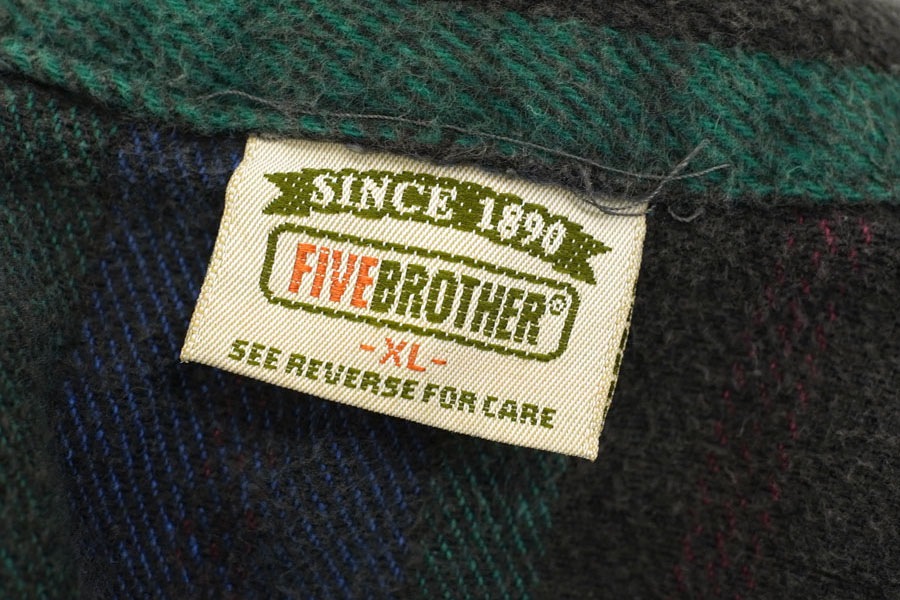 80's～ FIVEBROTHER ストライプ柄 フランネルシャツ 表記(XL)