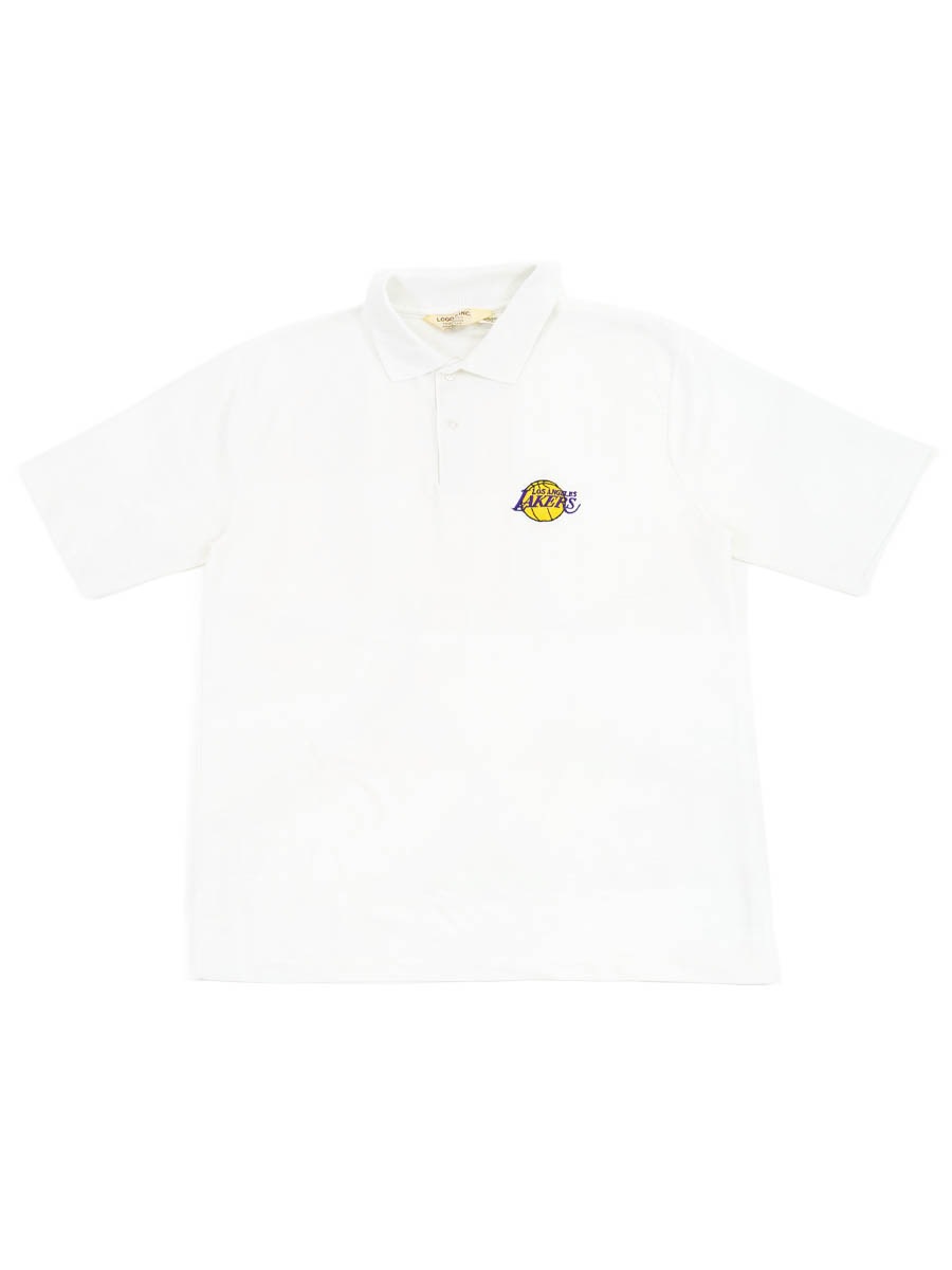 80's LOGO 7, INC. ''LOS ANGELES LAKERS'' 刺繍ロゴ ポロシャツ 表記(XL) USA製