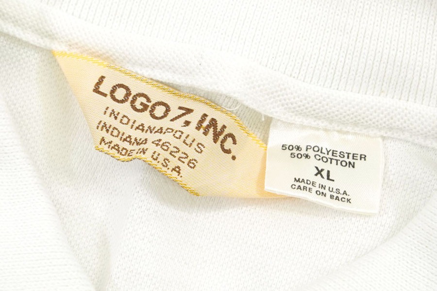 80's LOGO 7, INC. ''LOS ANGELES LAKERS'' 刺繍ロゴ ポロシャツ 表記(XL) USA製