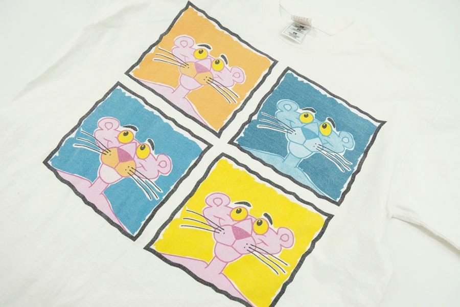 90's FRUIT OF THE LOOM ピンクパンサー パネル柄 Tシャツ 表記(L)