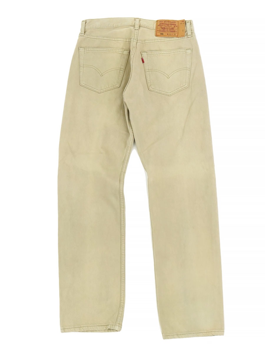 90'S LEVI'S 501 COLOR DENIM JEANS BEIGE (SIZE. W31 L30) MADE IN USA