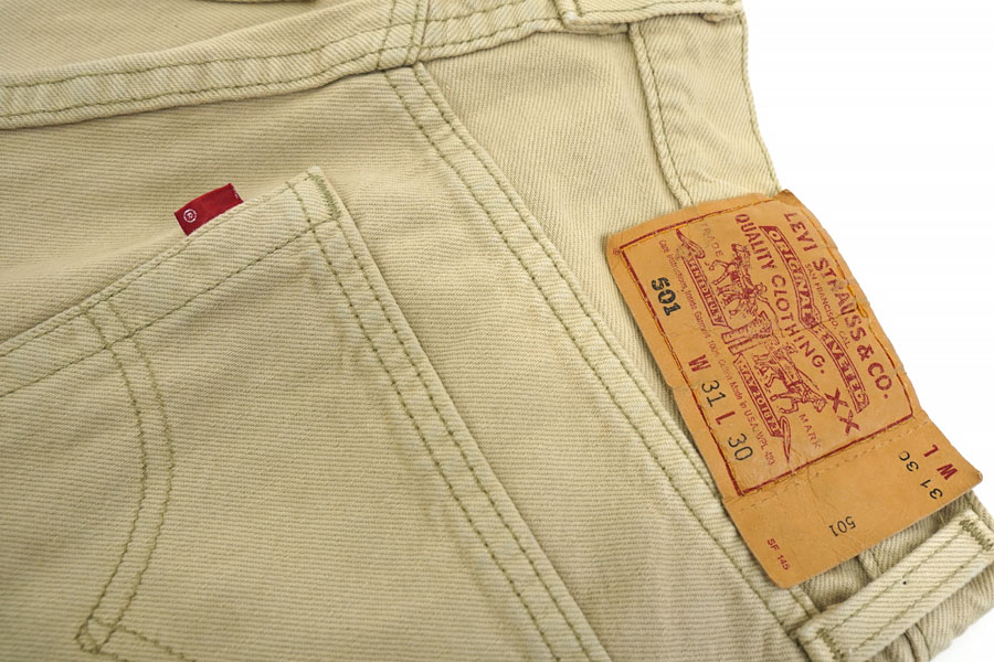 90'S LEVI'S 501 COLOR DENIM JEANS BEIGE (SIZE. W31 L30) MADE IN USA