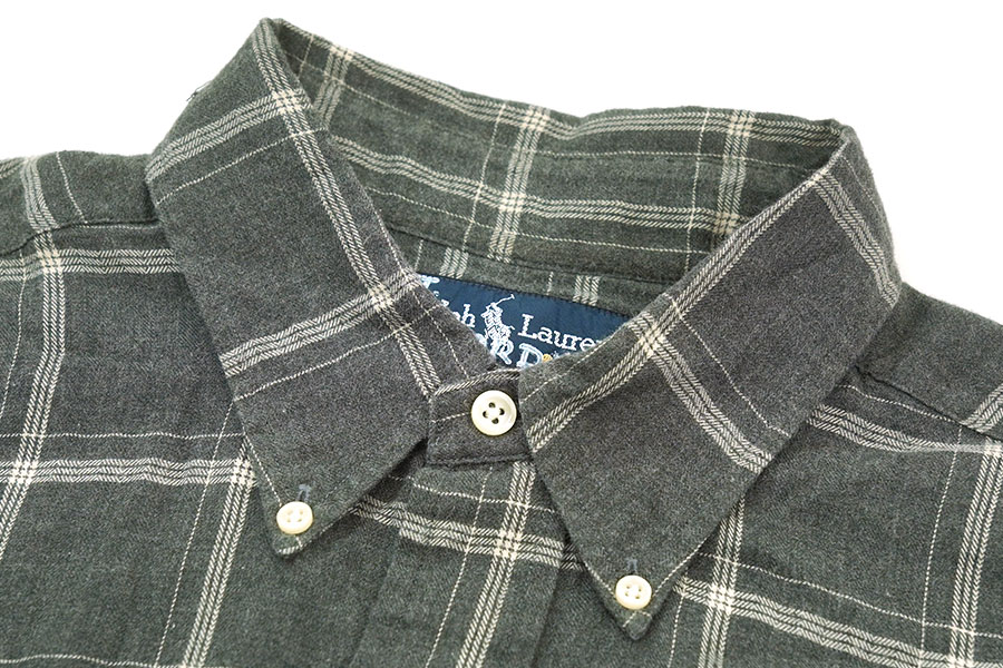RALPH LAUREN BLAKE 100% COTTON LONG SLEEVE PLAID B.D. SHIRT (SIZE. LARGE)