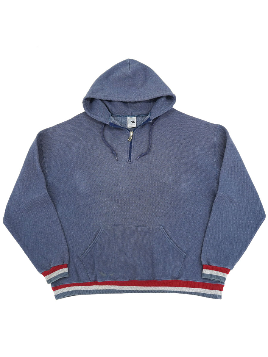 90's RUSSELL ATHLETIC H-Z P/O 鹿の子 無地 リブライン スウェットパーカ 表記(XXL) USA製