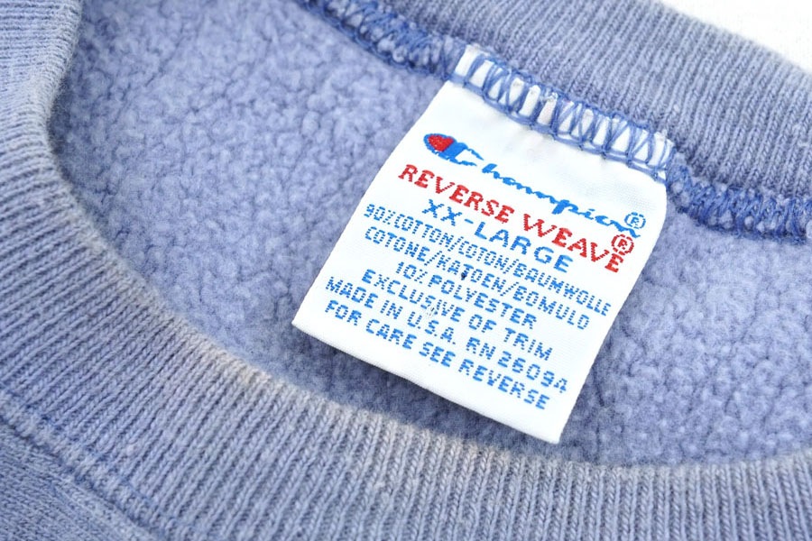 90's 刺繍タグ チャンピオンRW 無地 ライラック 表記(XXL) USA製 レア目