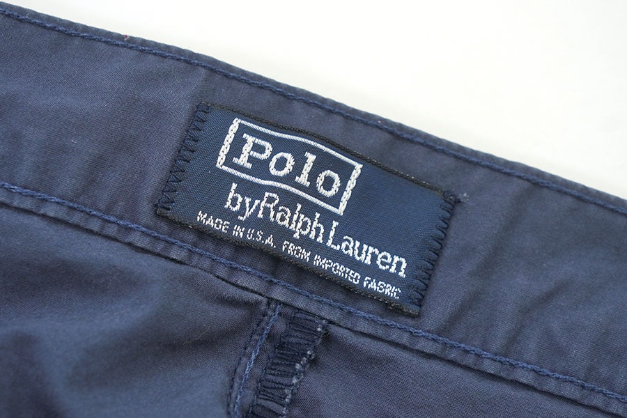 RALPH LAUREN 2 TUCK COTTON PANTS NAVY (SIZE.W38 L32) MADE IN USA