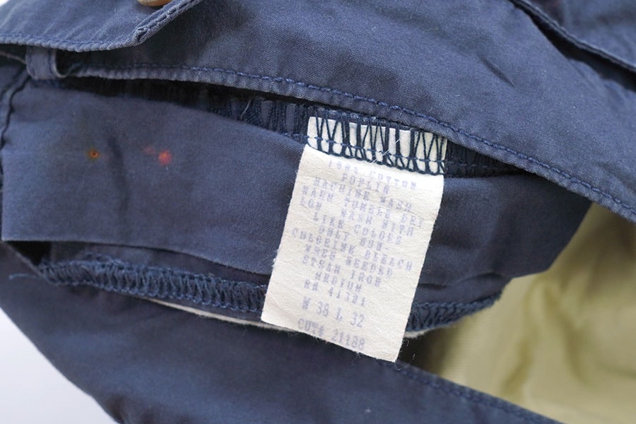 RALPH LAUREN 2 TUCK COTTON PANTS NAVY (SIZE.W38 L32) MADE IN USA