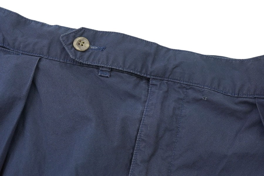 RALPH LAUREN 2 TUCK COTTON PANTS NAVY (SIZE.W38 L32) MADE IN USA