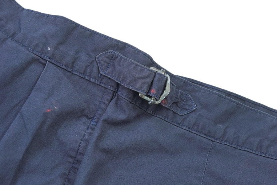 RALPH LAUREN 2 TUCK COTTON PANTS NAVY (SIZE.W38 L32) MADE IN USA
