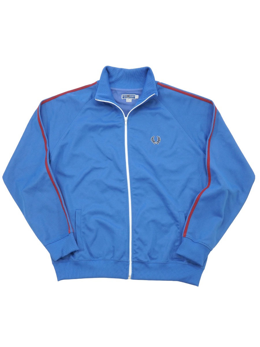 80'S FRED PERRY TRACK JERSEY BLUE/WINE RED (SIZE.X LARGE)