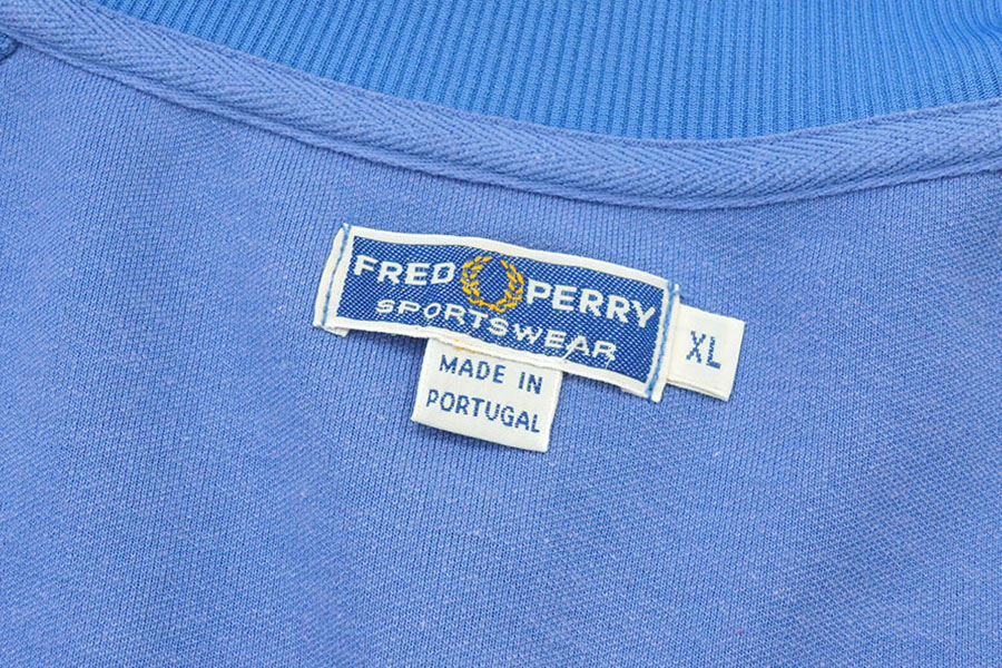 80'S FRED PERRY TRACK JERSEY BLUE/WINE RED (SIZE.X LARGE)