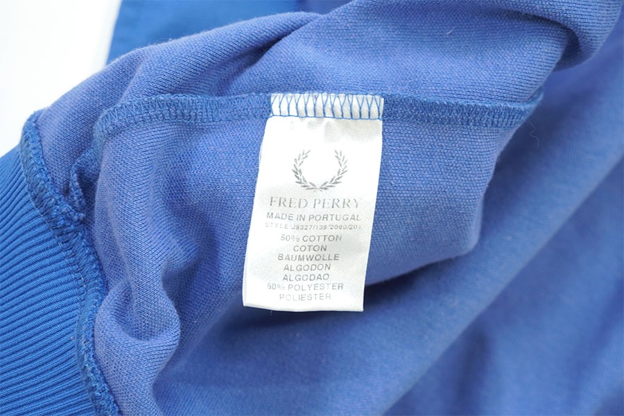 80'S FRED PERRY TRACK JERSEY BLUE/WINE RED (SIZE.X LARGE)