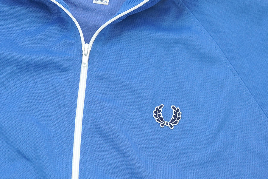 80'S FRED PERRY TRACK JERSEY BLUE/WINE RED (SIZE.X LARGE)
