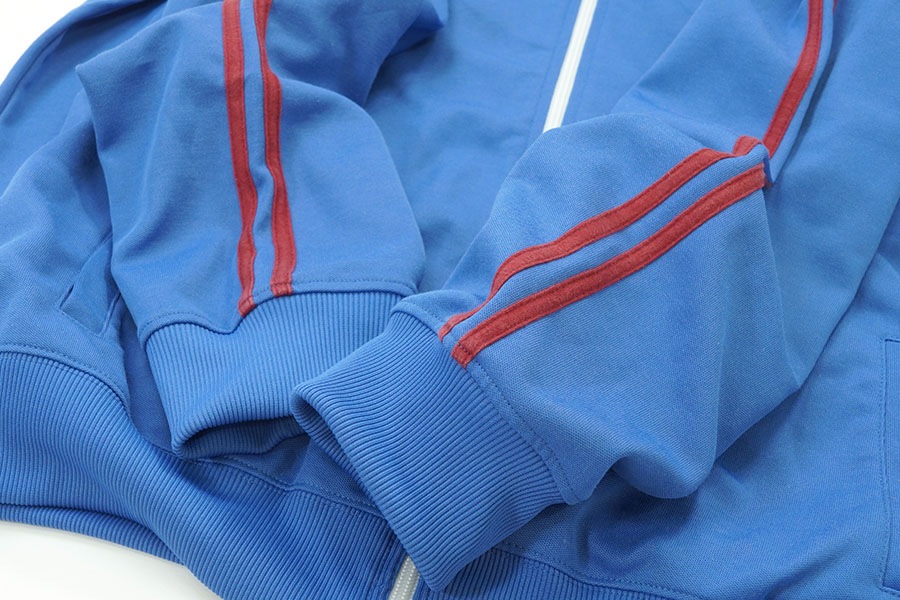 80'S FRED PERRY TRACK JERSEY BLUE/WINE RED (SIZE.X LARGE)