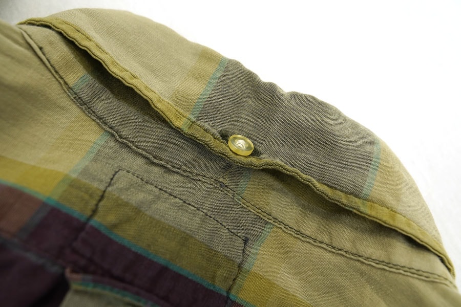 60's Lindberq 3点留め トーンオントーンチェック ボタンダウンシャツ 実寸(M位)