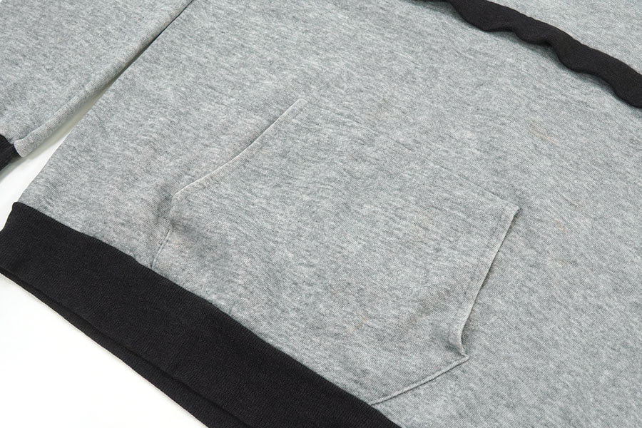 80'S～ RED STONE 2TONE HOODED SWEAT SHIRT GREY×BLACK (SIZE.50) MADE IN USA