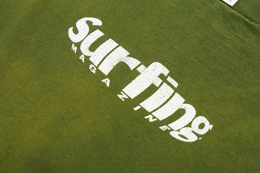 90'S～ TULTEX ''SURFING' MAGAZINE'' T SHIRT OLIVE GREEN (SIZE. X LARGE)