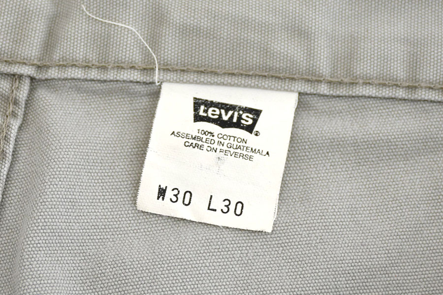 90's Levi's DRY GOODS 100%コットン カーゴパンツ ライトグレー 表記(30x30)