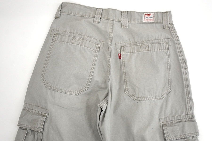 90's Levi's DRY GOODS 100%コットン カーゴパンツ ライトグレー 表記(30x30)
