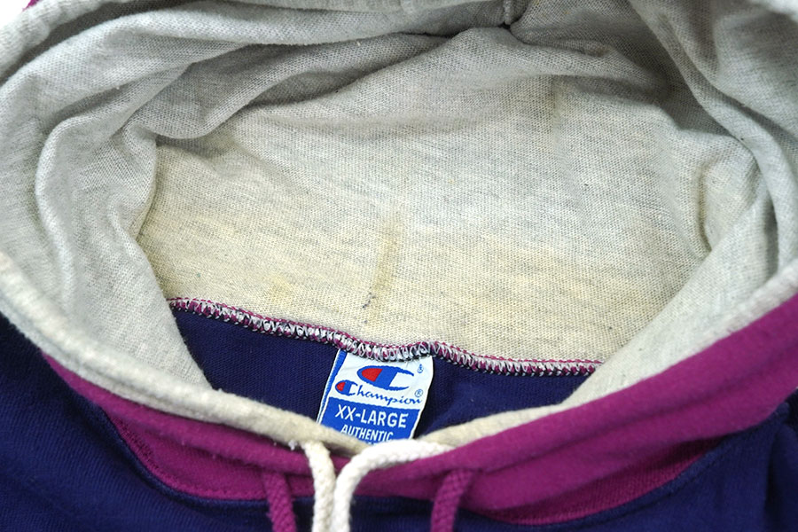 90'S CHAMPION DOUBLE HOODED LONG SLEEVE T SHIRT (SIZE.XX LARGE) MADE IN USA