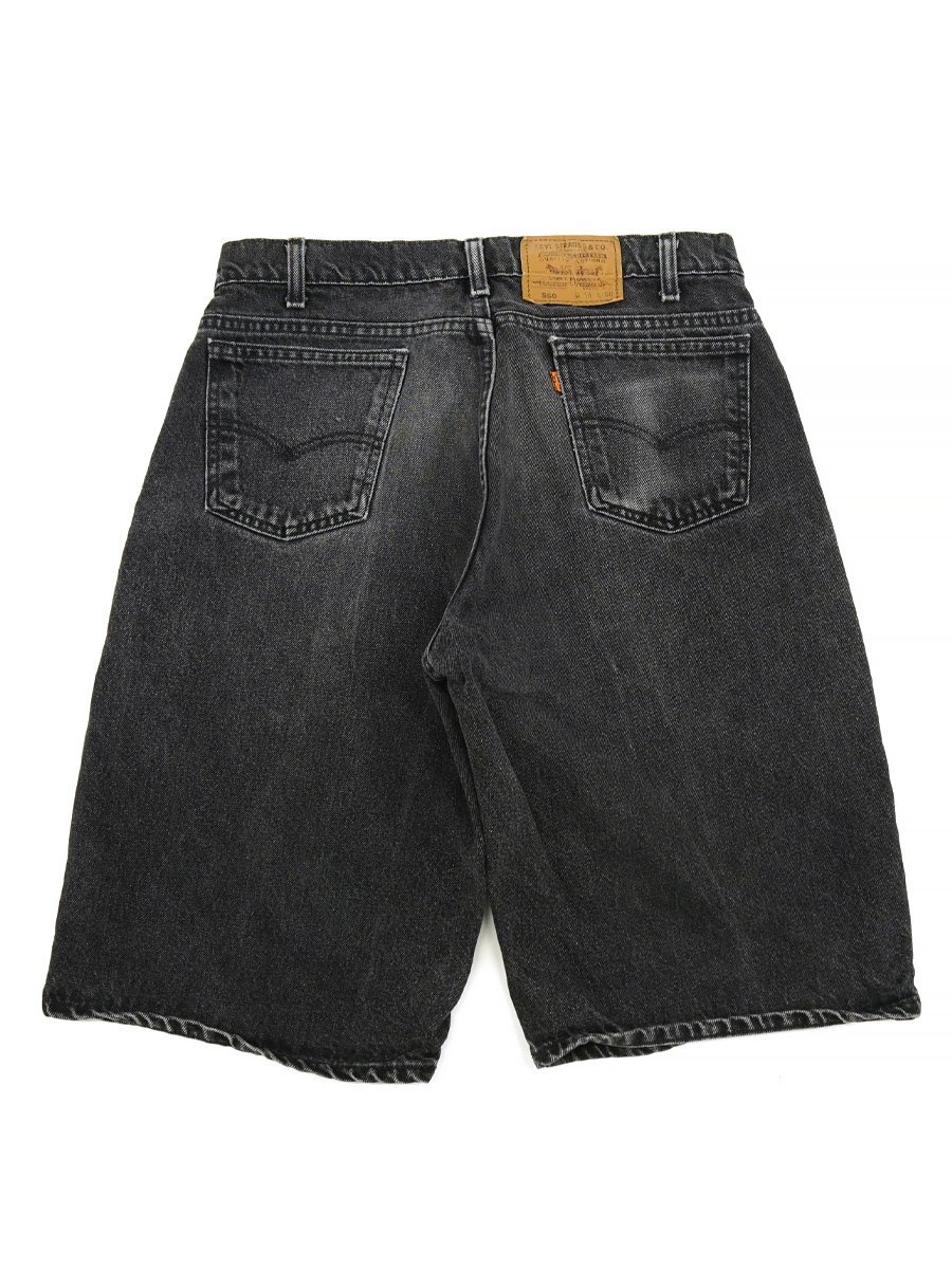 90'S LEVI'S 560 BLACK DENIM SHORTS (SIZE. W34 L00) MADE IN USA